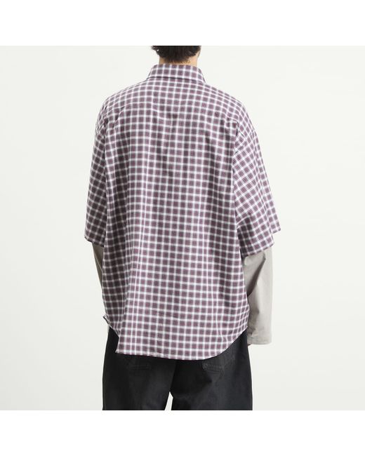 Balenciaga Multicolor Check Poplin Double Layer Shirt for men