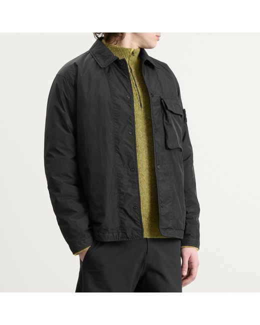 Stone Island Black Crinkle Reps Shirt Jacket for men