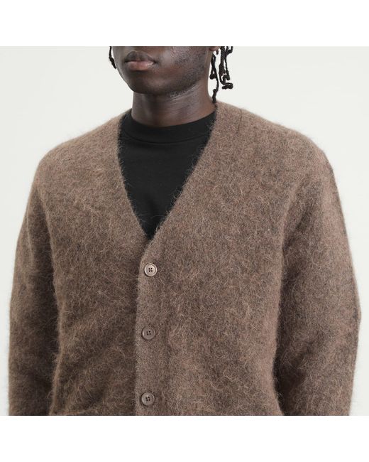 NN07 Brown Russell Alpaca Blend Cardigan for men