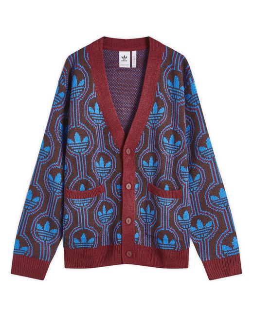 Adidas Blue Monogram Knit Cardigan for men