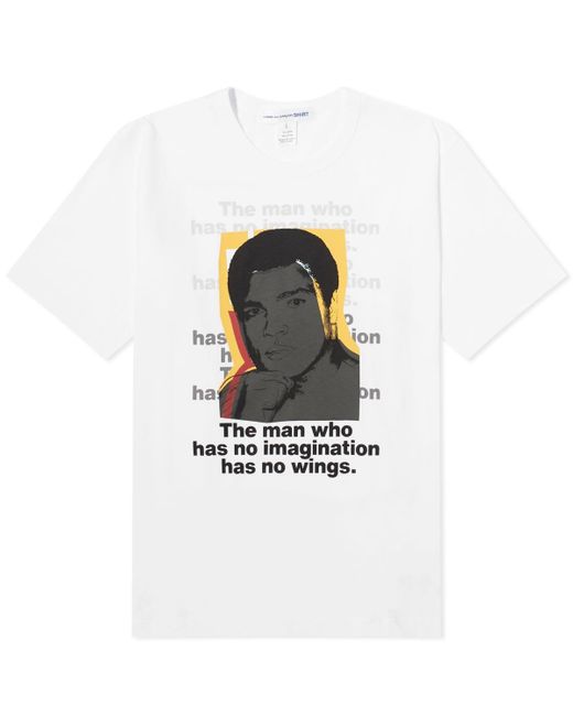 Comme des Garçons White X Andy Warhol Muhammad Ali T-Shirt for men
