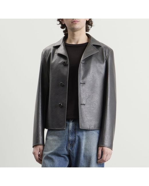 Maison Margiela Black Mm6 Faux Leather Jacket for men
