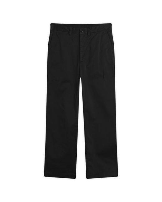 Nanamica Black Wide Straight Chino Trousers for men