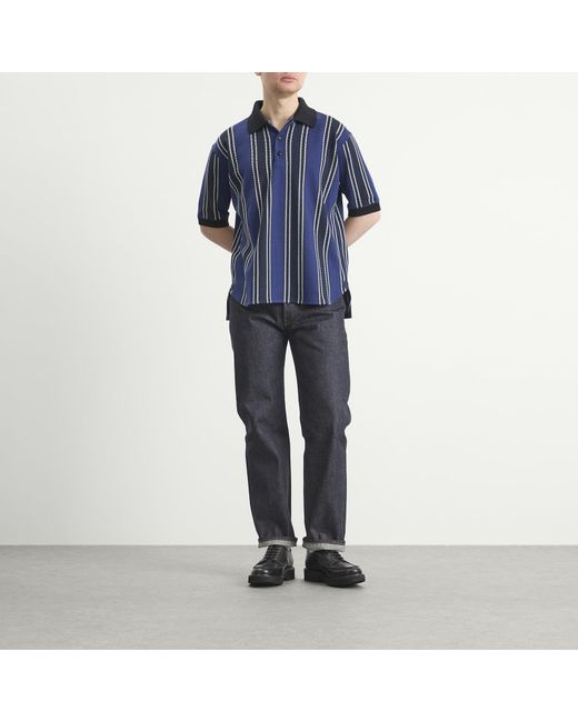 Junya Watanabe Blue Raschel Polo for men