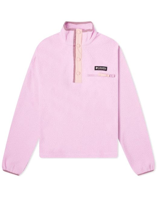 Columbia Pink Helvetic Cropped Half Snap Fleece