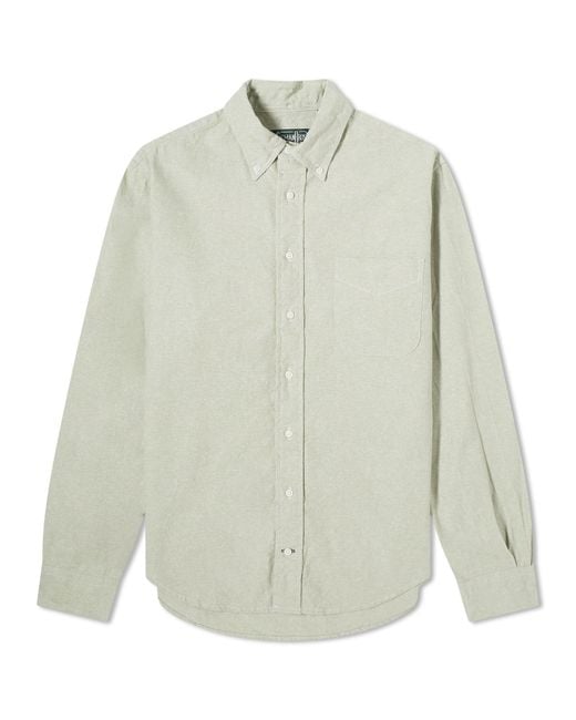 Gitman Brothers Vintage White Button Down Cotton Linen Shirt for men