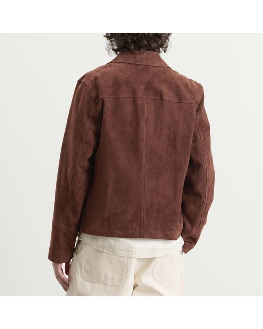 Drole de Monsieur Brown D Mirror Zipped Leather Jacket for men