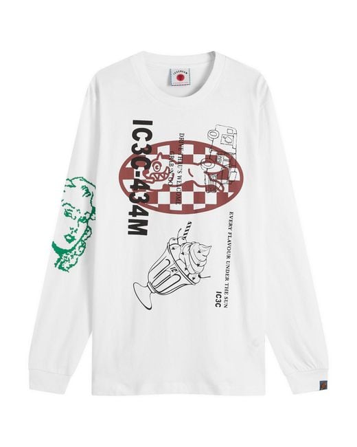 ICECREAM White Multi Graphic Long Sleeve T-Shirt for men