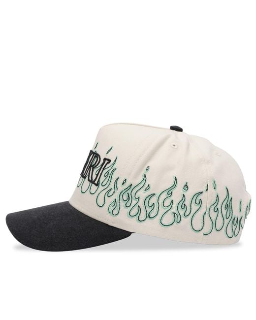 Amiri White Flames Baseball Cap for men