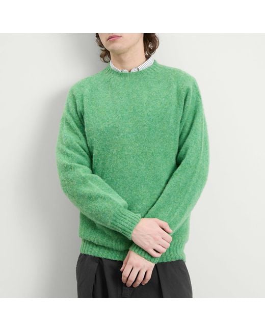 YMC Green Suedehead Crew Neck Jumper for men