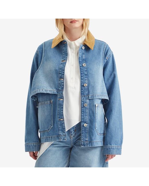 Stel Blue Layered Cotton Denim Jacket