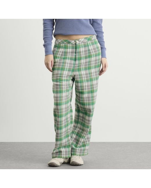 Beams Boy Green Work Check Easy Pants