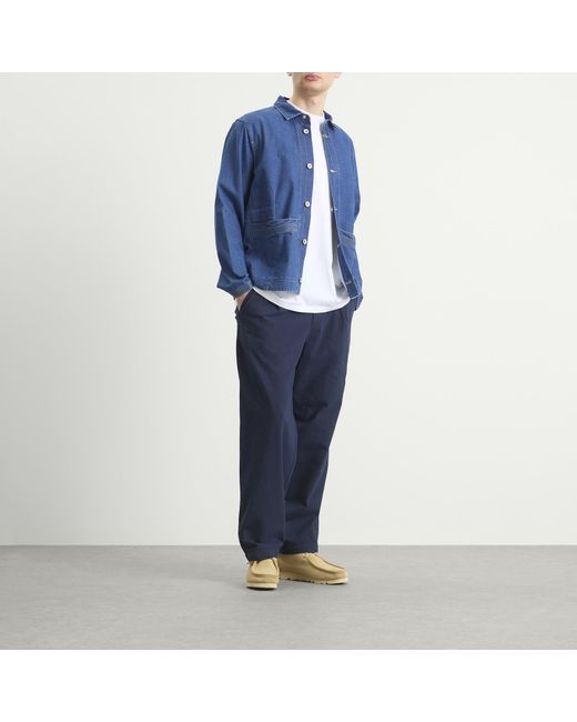 Folk Blue Wide Fit Trouser, Size 30" for men
