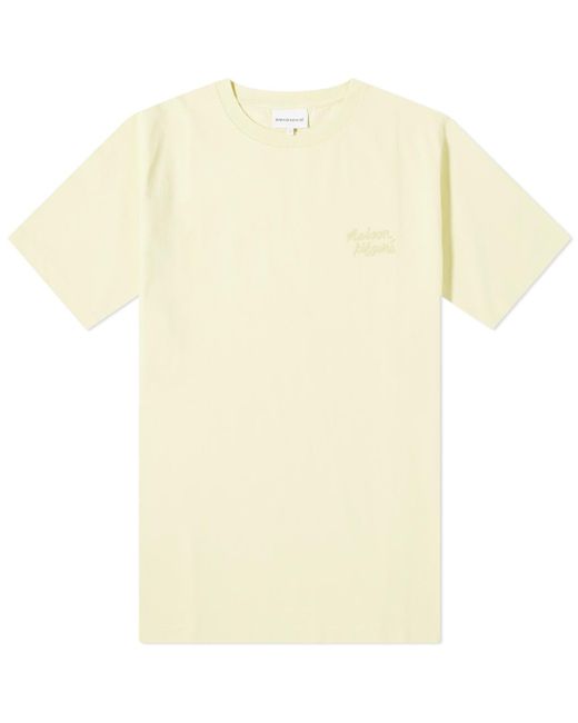 Maison Kitsuné Yellow Mini Handwriting Comfort T-Shirt for men