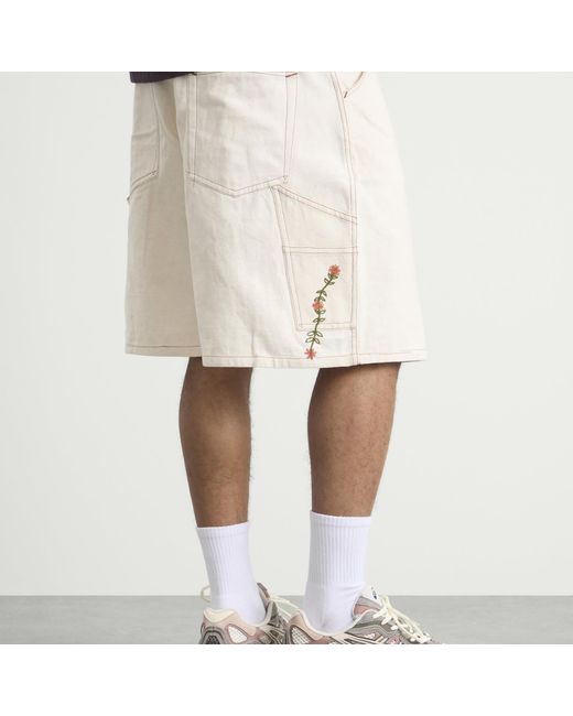 STORY mfg. Natural Hand Embroidered Lush Carpenter Shorts for men