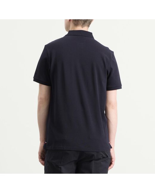 Moncler Blue Cotton Pique Logo Polo for men
