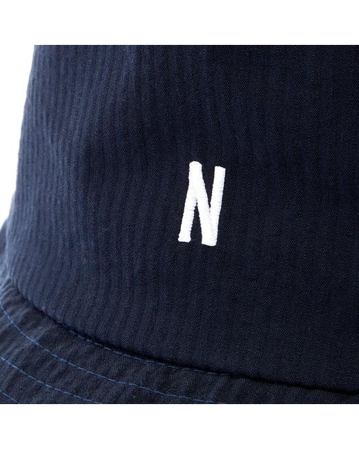 norse projects seersucker bucket hat