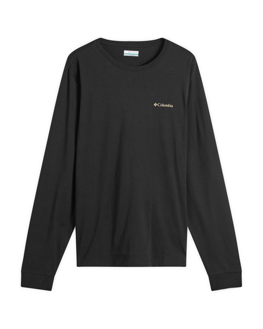 Columbia Black Csc Seasonal Logo Long Sleeve T-Shirt for men