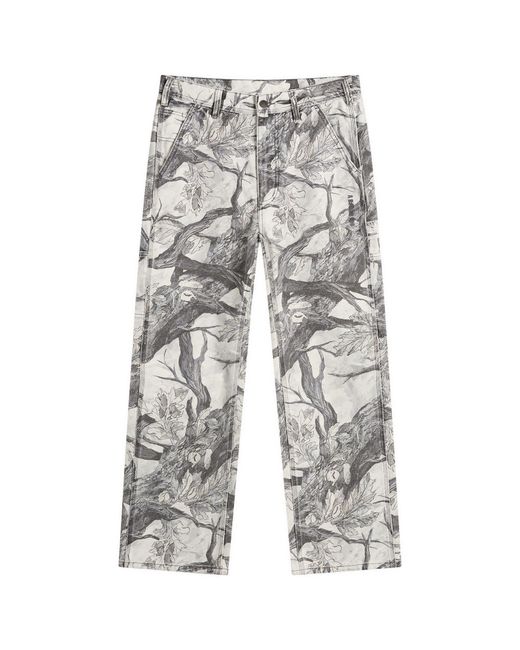 A Bathing Ape Gray Tree Edge Camo Work Pants for men