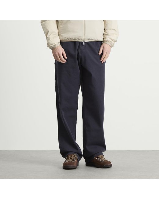 Moncler Blue Gabardine Cotton Trousers for men