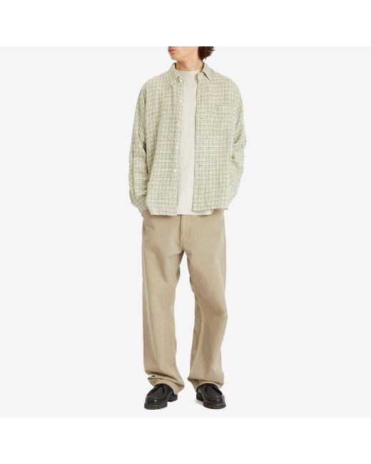 Beams Plus White Gunclub Mesh Button Down Shirt for men