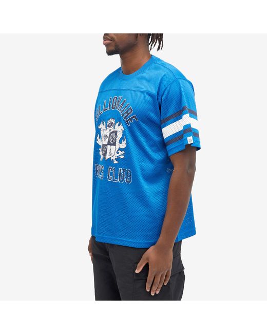 BBCICECREAM Blue Crest Logo Mesh Football T-Shirt for men