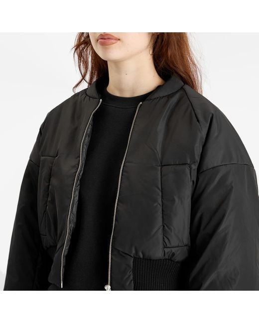 Kassl Black Cropped Bomber Jacket