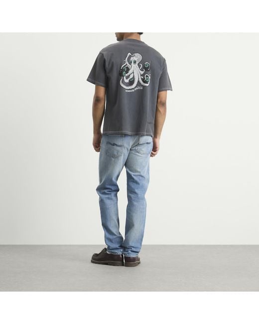 Nudie Jeans Gray Koffe Knock-Topus T-Shirt for men