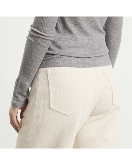 Auralee Natural Denim Wide Shorts