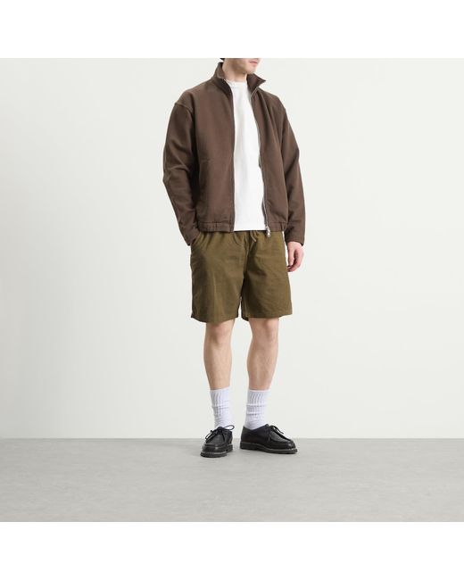 Forét Green Hush Seersucker Shorts for men