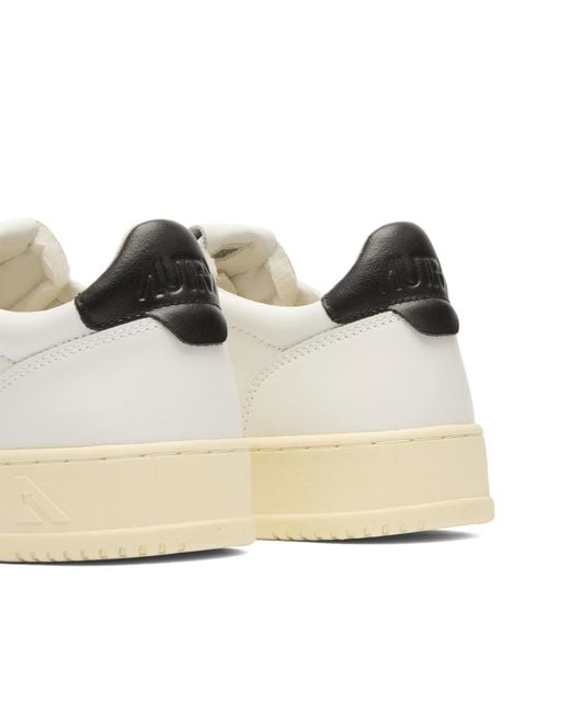 Autry White Medalist Leather Suede Sneakers for men