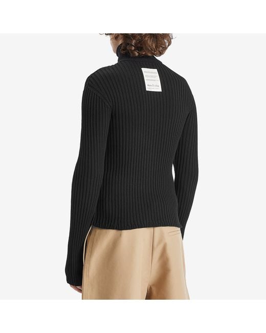 Acne Black Koton Cotton Core Zip Through for men