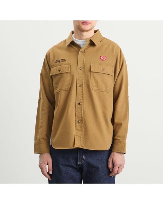 Human Made Brown Work Shirt for men