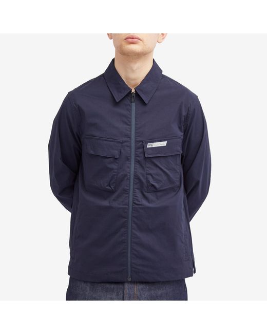 Paul Smith Blue Zip Overshirt Jacket for men