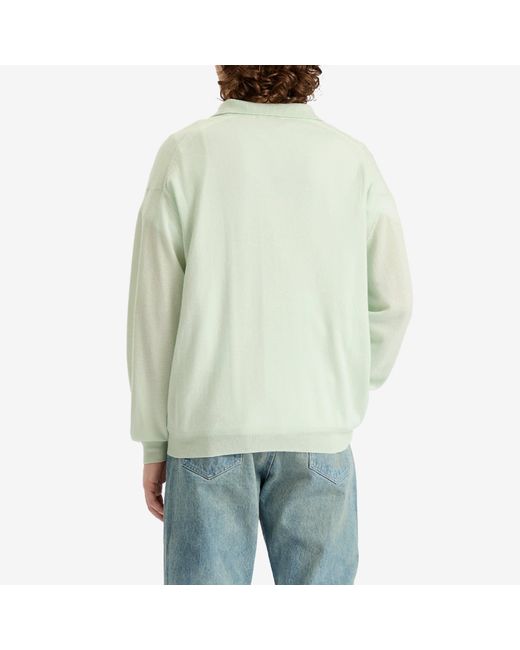 【AURALEE】CASHMERE SILK KNIT SKIPPER POLO Namu Shop - Auralee Super Fine Cashmere Silk Knit Skipper
