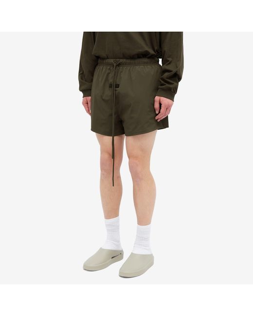 Fear Of God Green Spring Nylon Running Shorts for men