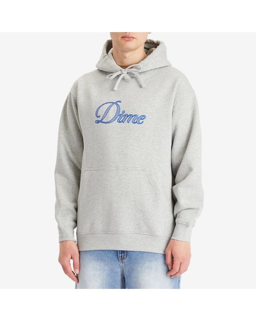 Dime Gray Cursive Logo Hoodie for men