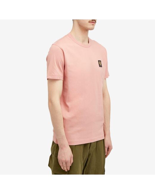Belstaff Pink Patch Logo T-Shirt for men