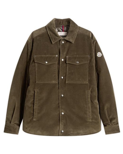 Moncler Green Ambroisie Corduroy Shirt Jacket for men