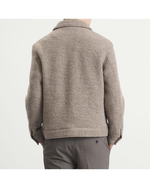 Wax London Brown Newgate Melange Wool Jacket for men