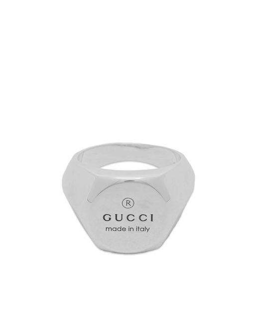 Gucci White Trademark Chevalier Ring Large