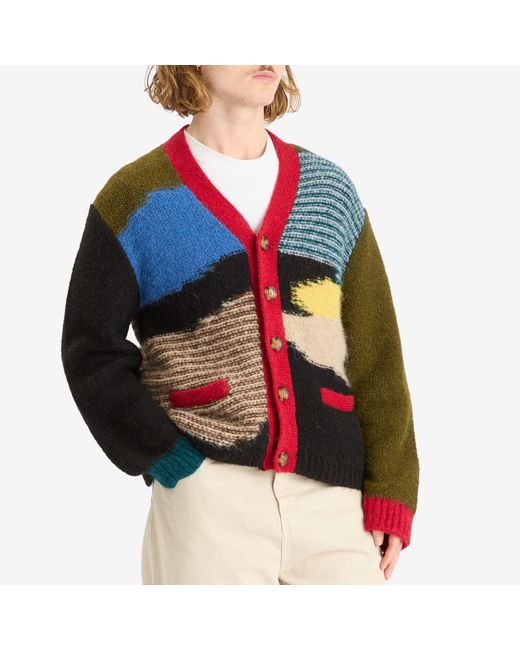 Brain Dead Multicolor Mix Pattern Cardigan for men