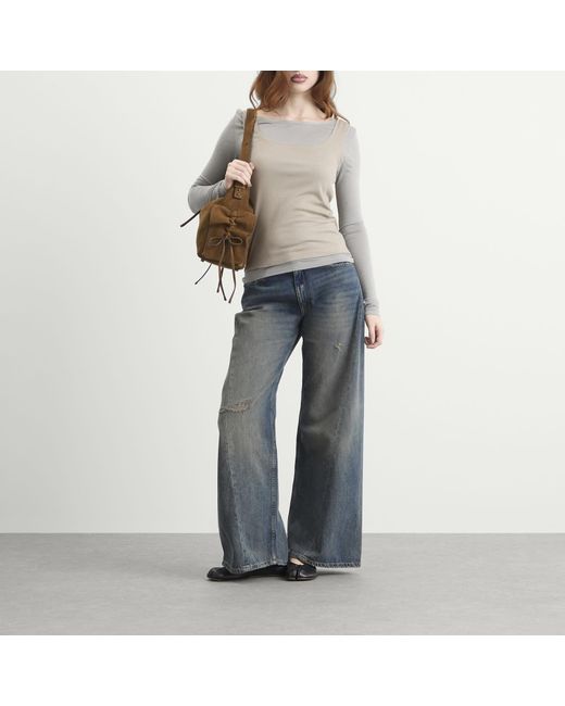 Maison Margiela Gray Mm6 Wide Leg Jeans