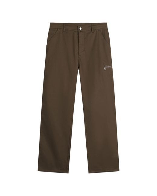Moncler Brown Gabardine Cotton Trousers for men