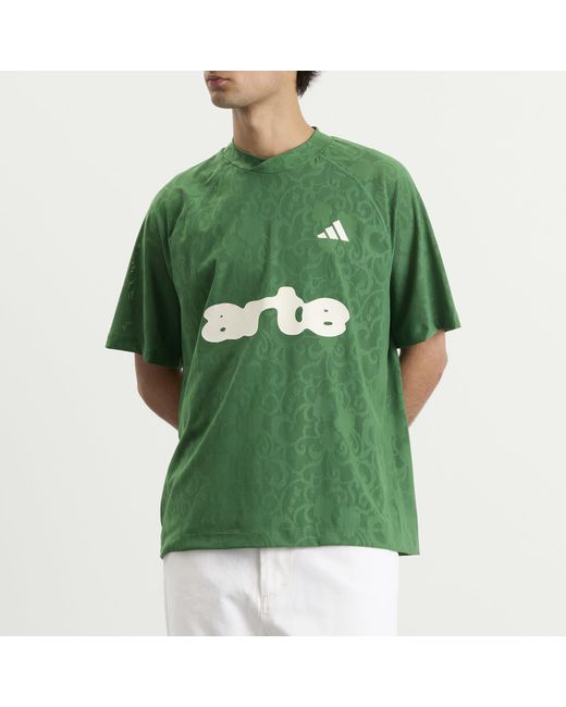 Adidas Green X Arte Engineered Lace Jersey T-Shirt for men
