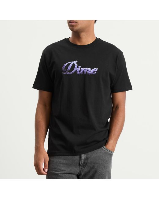 Dime Black Cursive Cloud T-Shirt for men
