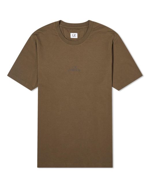 C P Company Brown 30/1 Jersey Graphic T-Shirt for men