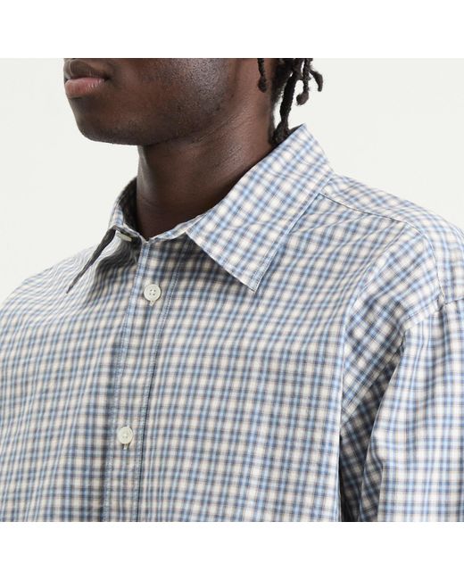 Norse Projects Gray Falster Fine Check Oversized Shirt for men