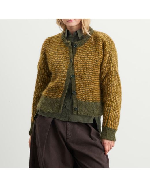 YMC Green Disorder Cardigan