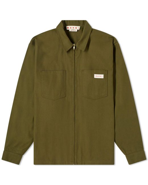 Marni Green Zip Through Work Jacket for men